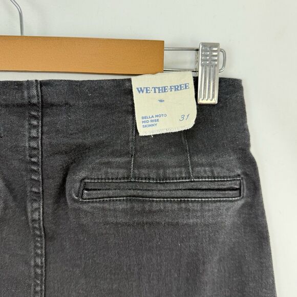 We the Free Bella Moto High-Rise Skinny Jeans Size 31 Washed Black Free People - Picture 13 of 16